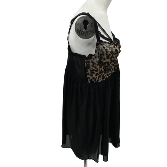 Torrid Leopard Print Underwire Sheer Nightie Negligee Size 2 Lingerie Strappy - Picture 16 of 16